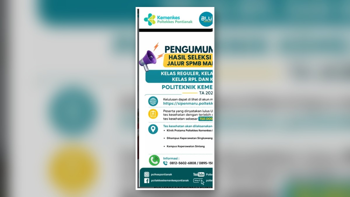 Pengumuman Hasil Seleksi CBT Jalur SPMB Mandiri