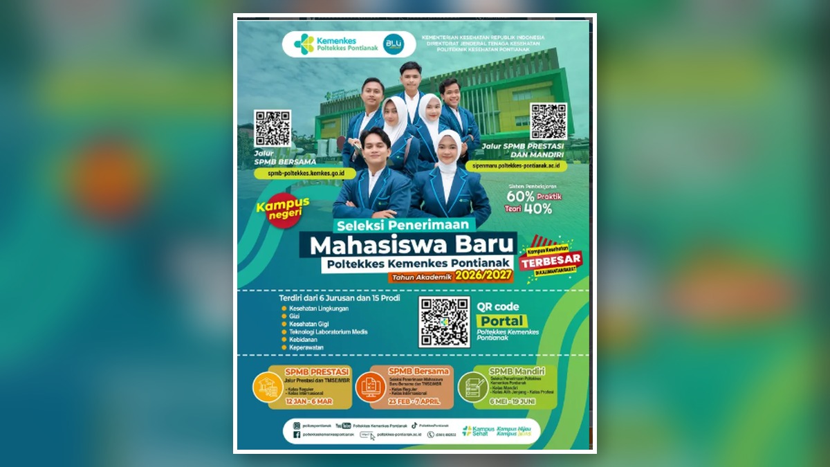 Informasi Seleksi Penerimaan Mahasiswa Baru (SPMB) Poltekkes Kemenkes Pontianak T.A. 2026-2027