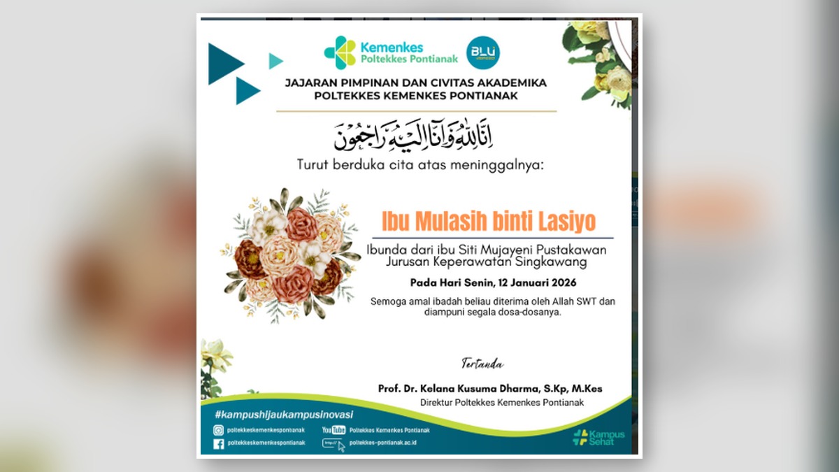 Ucapan Bela Sungkawa atas Wafatnya Ibu Mulasih, Ibunda dari Ibu Siti Mujayeni