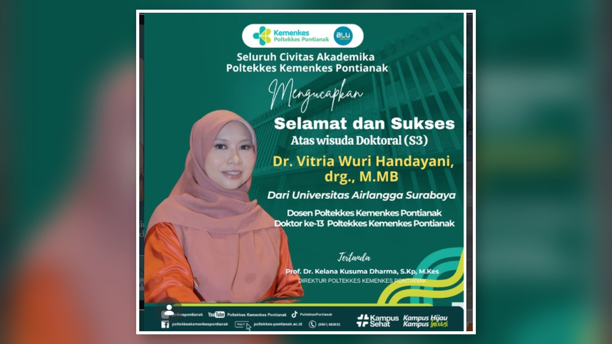 Ucapan Selamat kepada Dr. Fitria Wuri Handayani, drg., M.MB