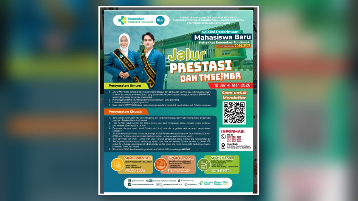 Informasi Seleksi Penerimaan Mahasiswa Baru (SPMB) Poltekkes Kemenkes Pontianak T.A. 2026-2027