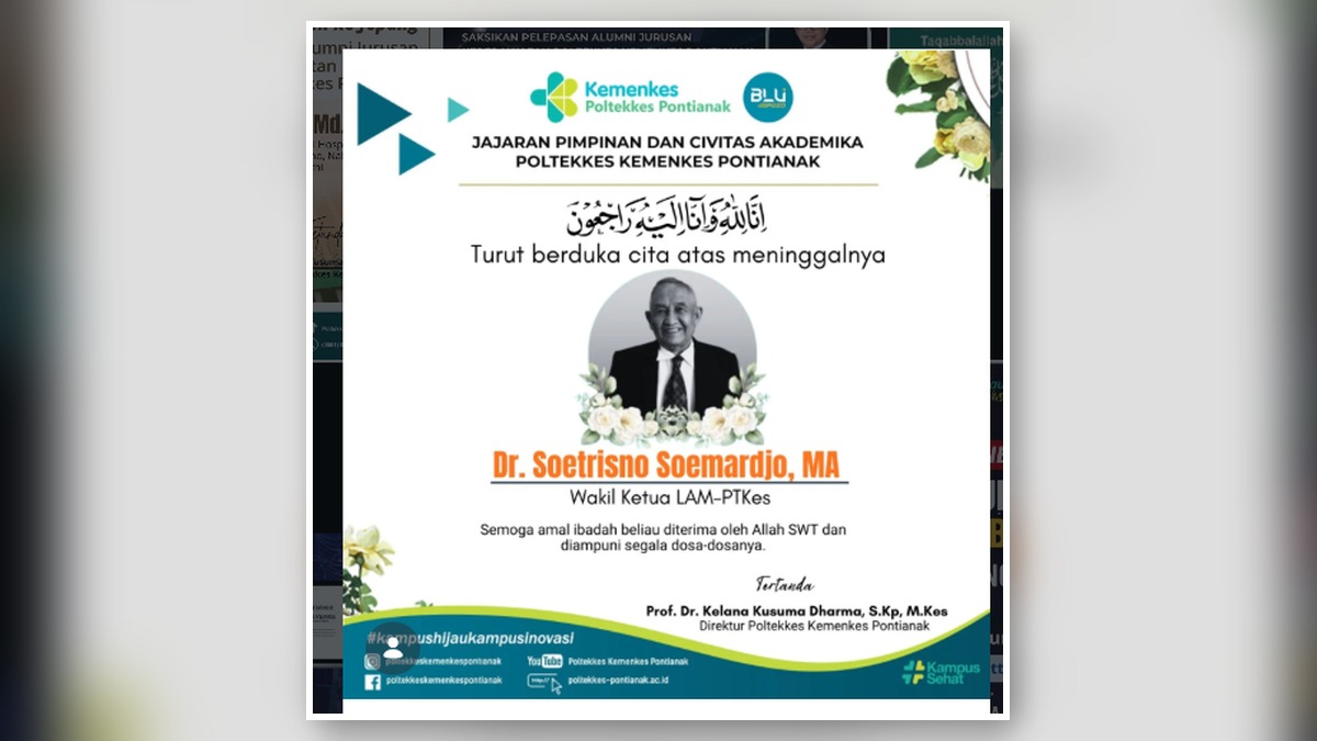 Ucapan Bela Sungkawa atas Wafatnya Dr. Soetrisno Soemardjo, MA