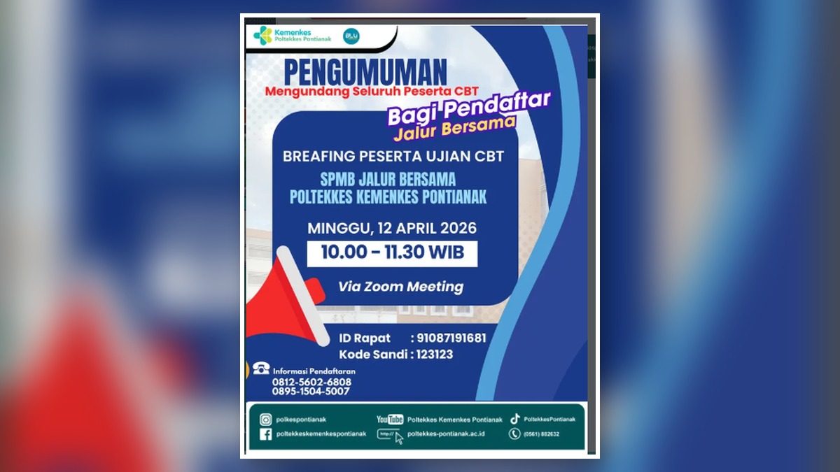 Briefing Peserta Ujian CBT SPMB Jalur Bersama Poltekkes Kemenkes Pontianak