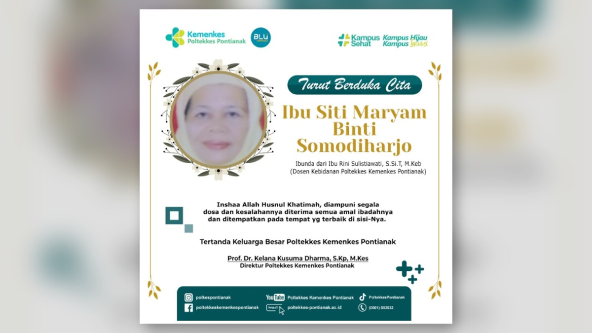 Ucapan Bela Sungkawa atas Wafatnya Ibu Siti Maryam, Ibunda dari Ibu Rini Sulistiawati